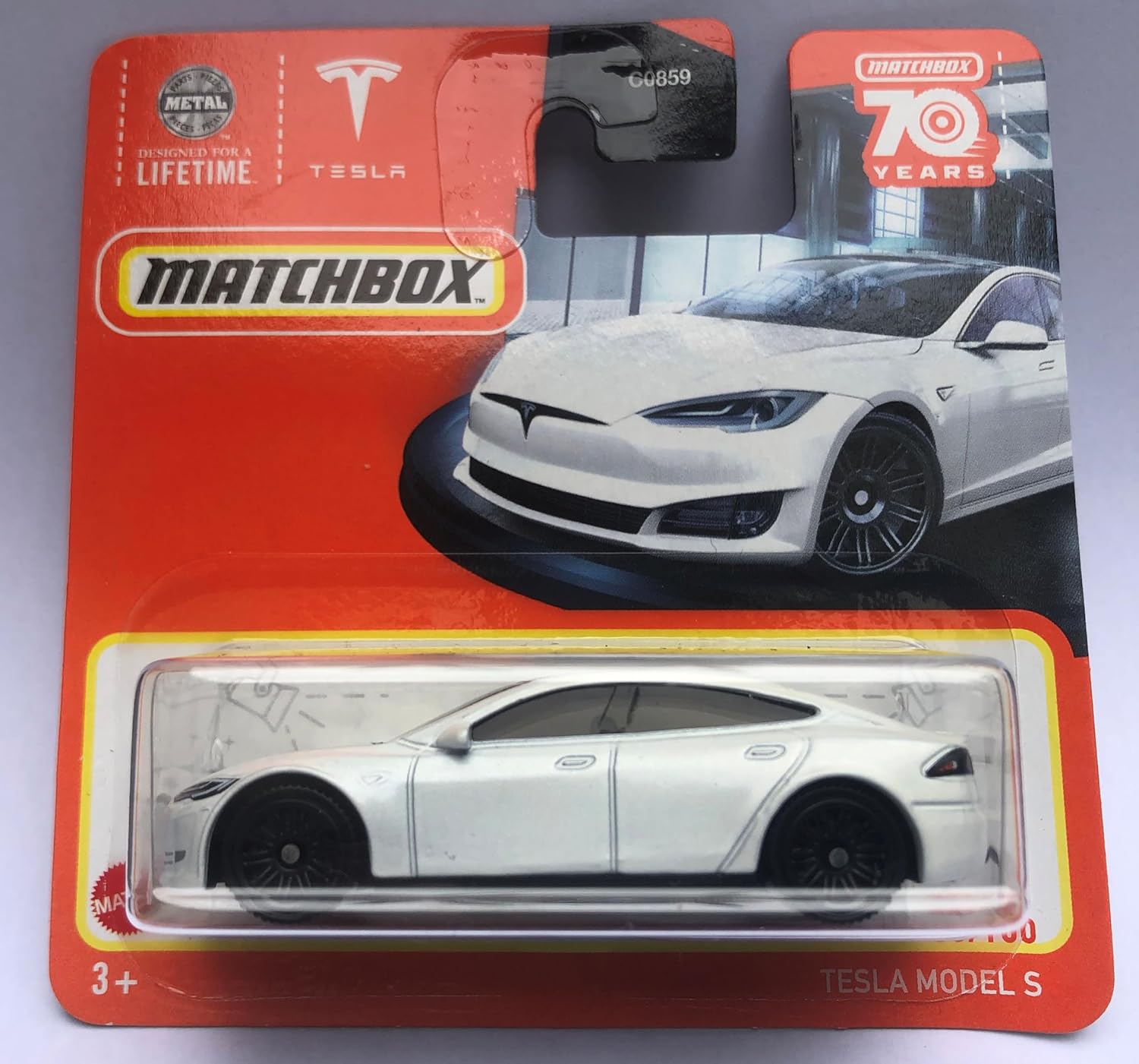 2023 Matchbox Tesla Model S White 86/100 (Short Card) HLC59 Age 3+