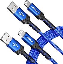 JSAUX iPhone Charger Cable [2-Pack 6ft], MFi Certified Lightning Cable iPhone Fast Charging Charger Cable Cord Compatible with iPhone 13 12 11 Xs Max X XR 8 7 6s 6 Plus 5, iPad, iPod - Blue