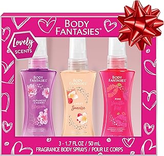 Body Fantasies Body Spray Holiday Gift Set for Her - 3 Piece Lovely Scents Sampler