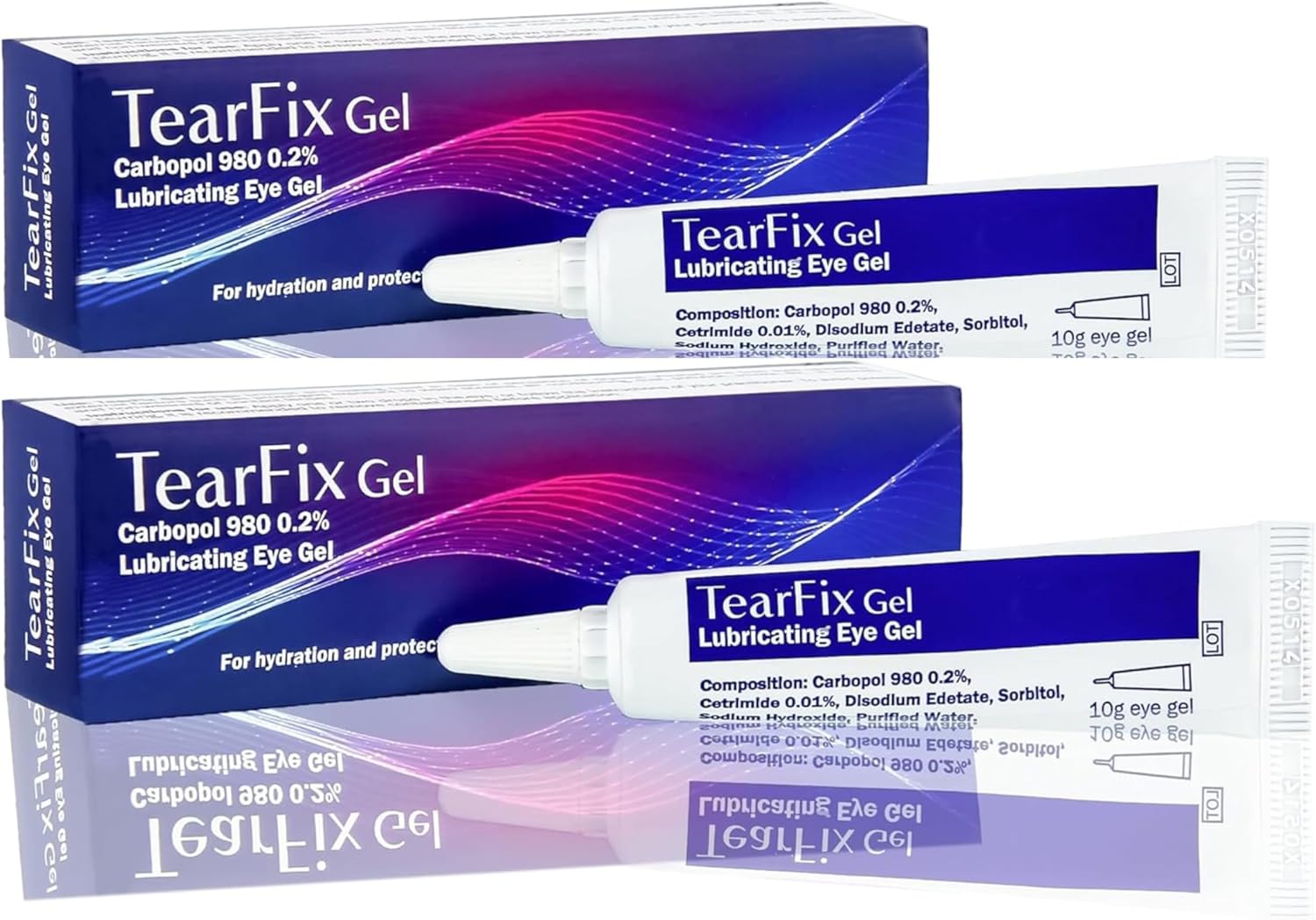 2 Pack TearFix Carbopol 980 0.2% Lubricating Eye Gel | Eye Gel Drops for Irritated, Tired & Dry Eyes (2 Pack)