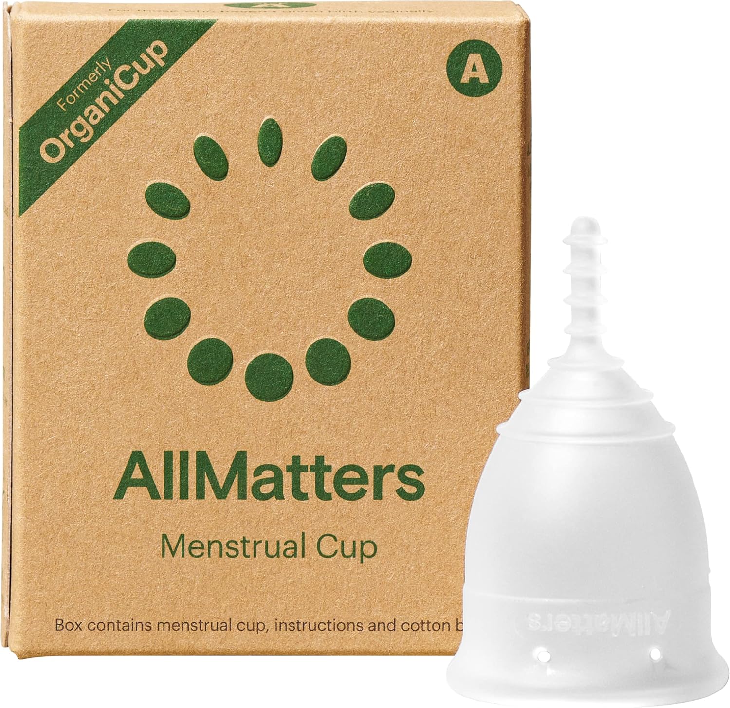 AllMatters Menstrual Cup (Formerly OrganiCup) Size A, for Those Who Haven’t Given Birth Vaginally. Award Winning Period Cups