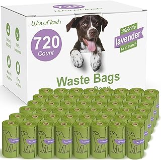 720 Count Lavender Scented 13” x 9” Dog Waste Bags Rolls, Leakproof Strong & Sturdy Bags for Dogs, Doggie Bags Cats Litter Bags,Trash Bags for Doggy Pets
