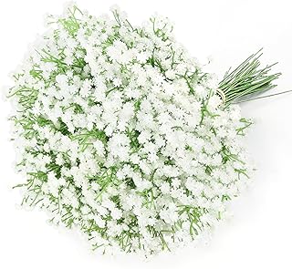 DEEMEI 6 PCS Babys Breath Artificial Flowers Fake Babys Breath Flowers Artificial Bulk White Gypsophila Bouquets Real Touch Faux Flowers for Wedding Floral Arrangement Party Home Decoration