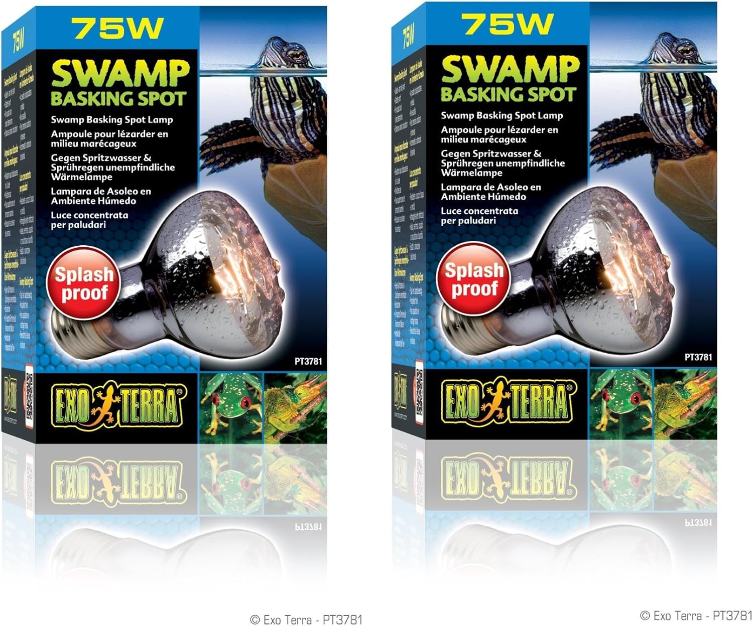 (2 Pack) Exo Terra Swamp Glo Basking Spot Lamp, 75 Watt
