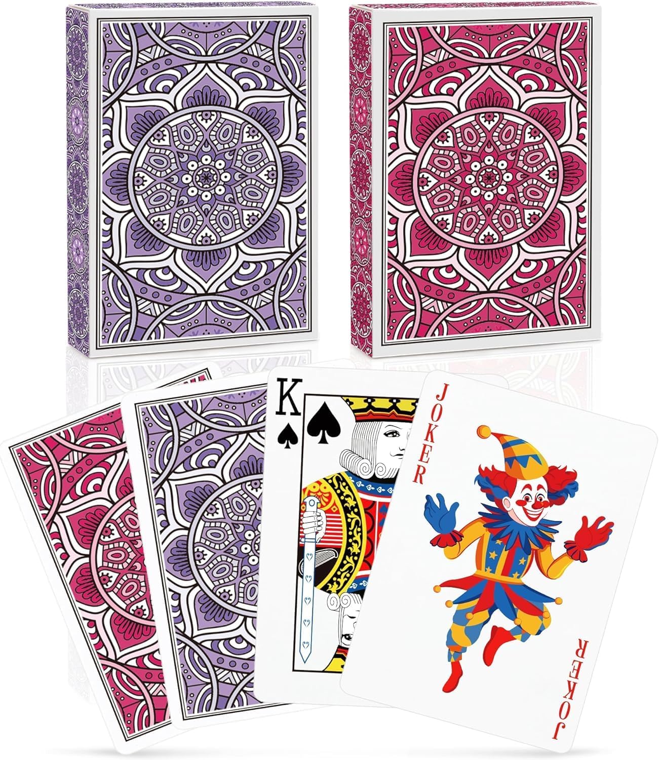 Playing Cards 2 Decks of Cards Standard Index Pack of Cards Deck Poker Cards Multipack for Adults Easy Shuffle Unique Design for Card Game Pinochle Bridge Cartas