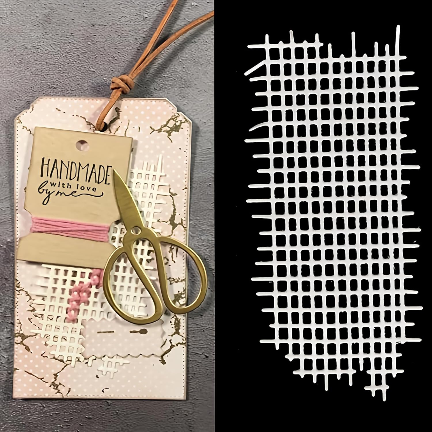 3D Backgrounds Frame Metal Cutting Die for Scrapbooking, New Cutting Dies DIY Album Card Making Decor Paper Craft Metal Die Cuts Party Wedding Decorations (Grid C 3.9 x 2 in)