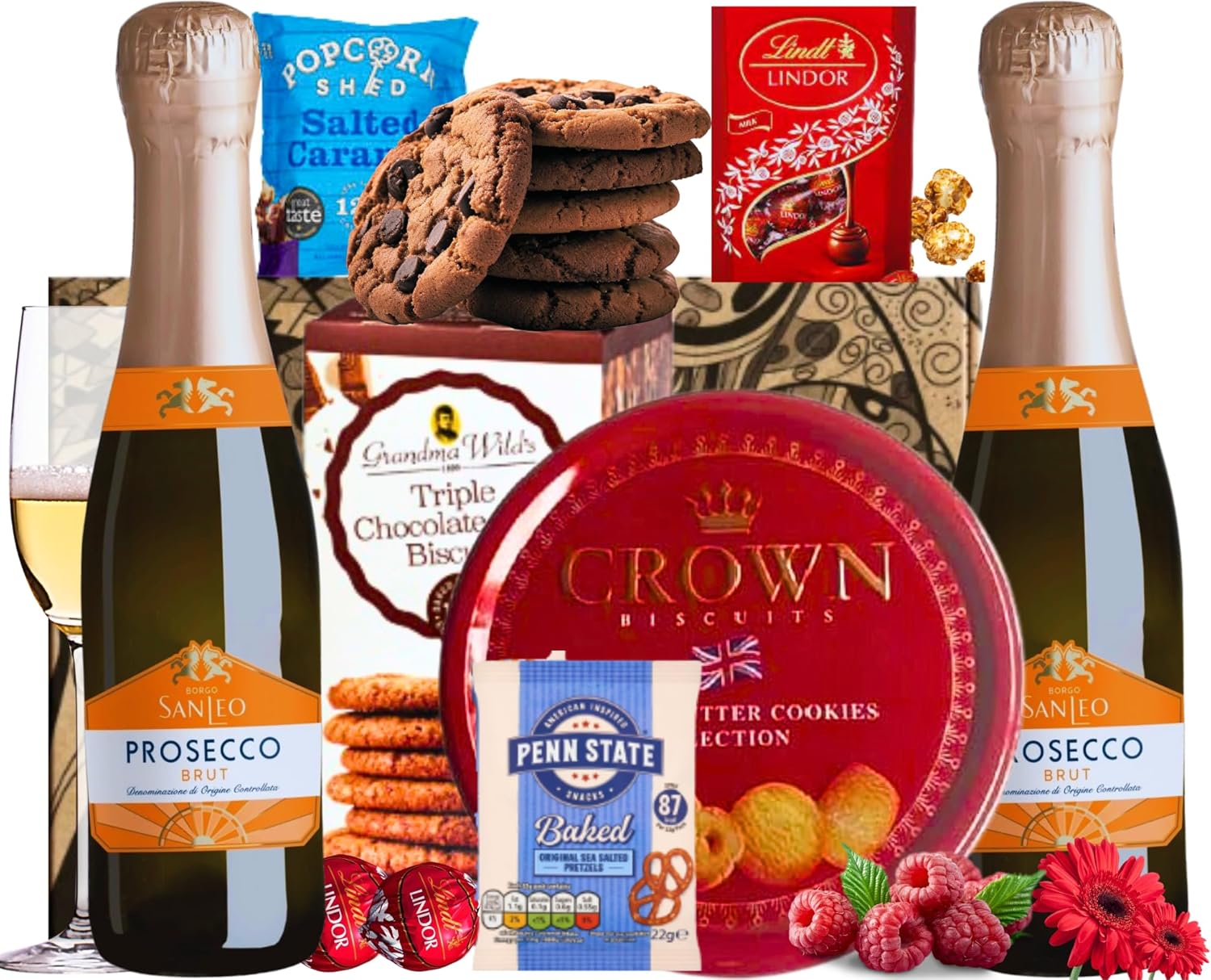 Ant&Chid Prosecco and Snacks Gift Hamper, Sparkling Wine with Gourmet Treats, Gifts for Women, Gifts for Her on Birthdays, Anniversaries, Christmas, Easter & Valentine’s