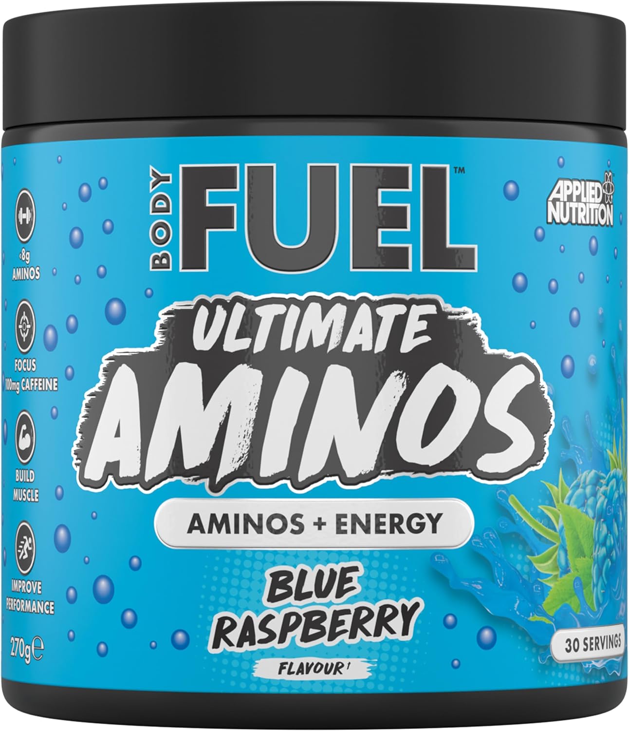 Applied Nutrition BodyFuel Amino's - Amino Acids Supplement, EAA Essential Amino Acids Powder, Muscle Fuel & Recovery (270g - 30 Servings) (Blue Raspberry)