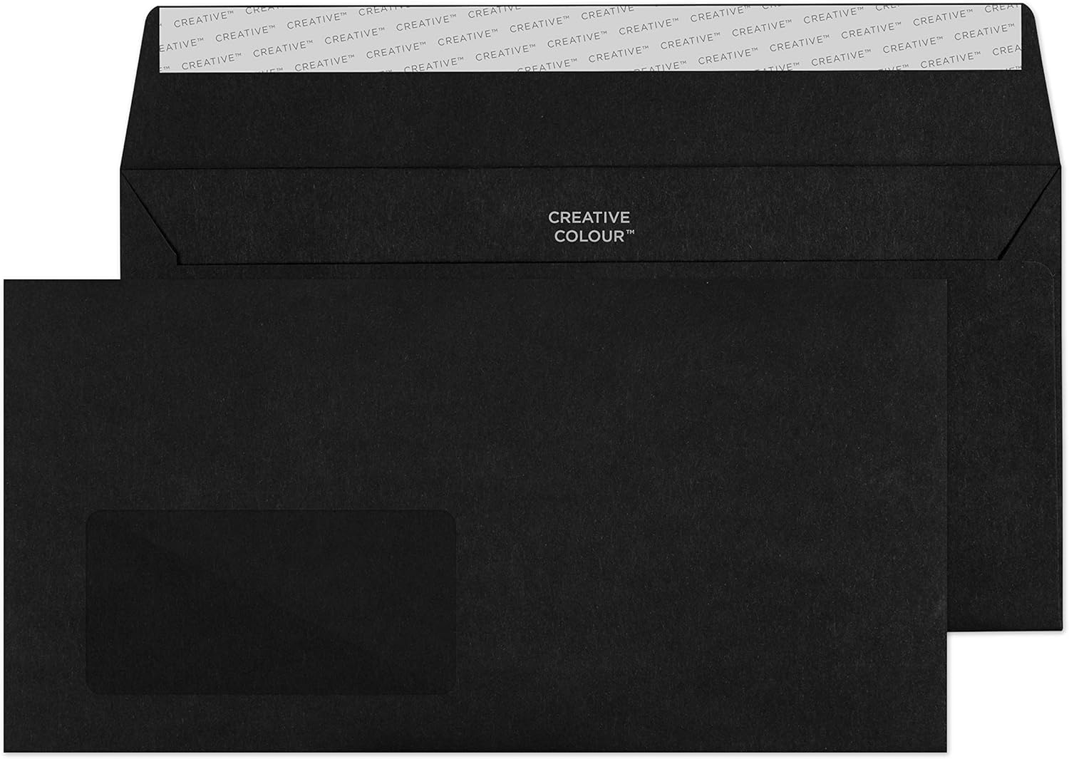 Blake Creative Colour DL+ 114 x 229 mm 120 gsm Peel & Seal Wallet Envelopes (25214) Jet Black - Pack of 25