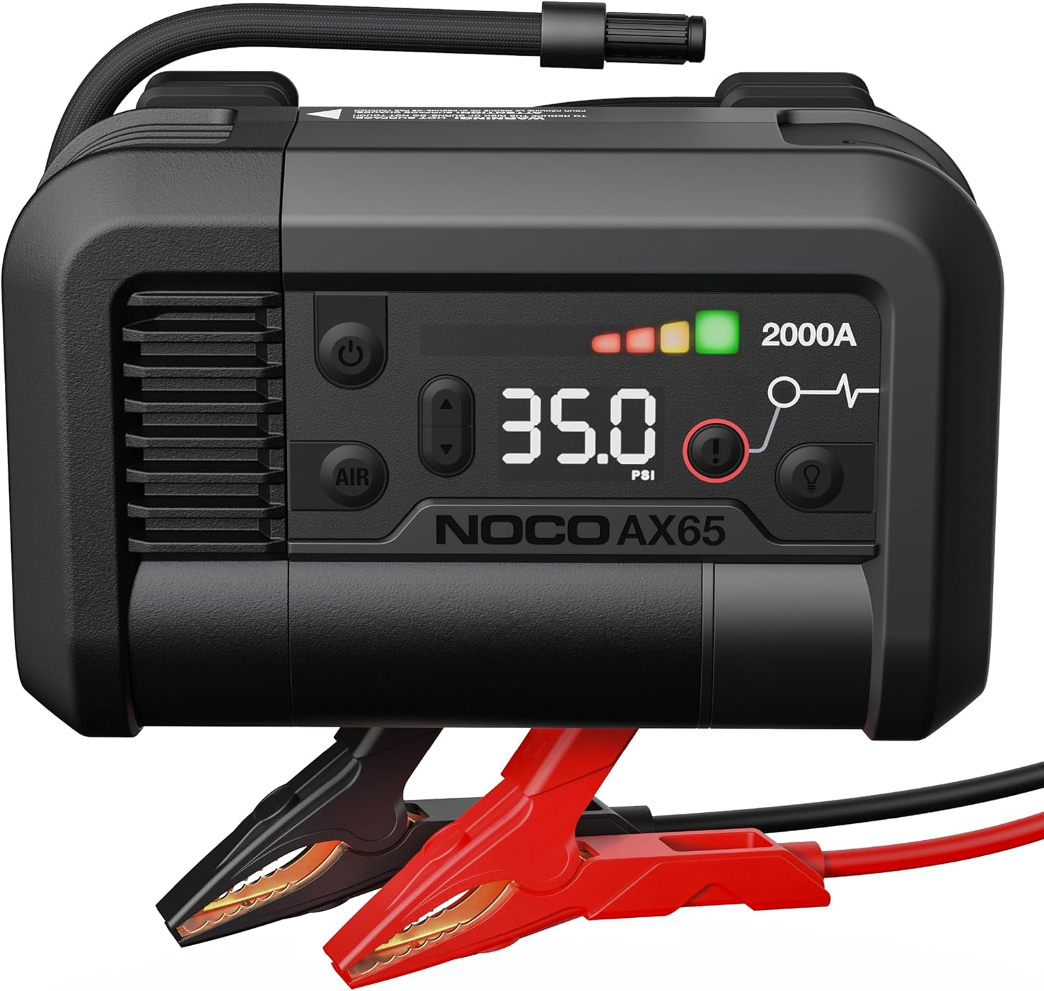 NOCO Boost Air AX65: 2000A Jump Starter with 22A 100 PSI Air Compressor Tyre Inflator, Rechargeable Cordless Air Pump and Powerbank Charger with Auto Shut-Off - For 8.0L Petrol and 6.0L Diesel Engines