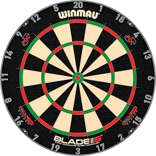 WINMAU Darts Blade 6 Triple Core Carbon Professional PDC Dartboard with Official Tournament Specifications | Endorsed by The PDC