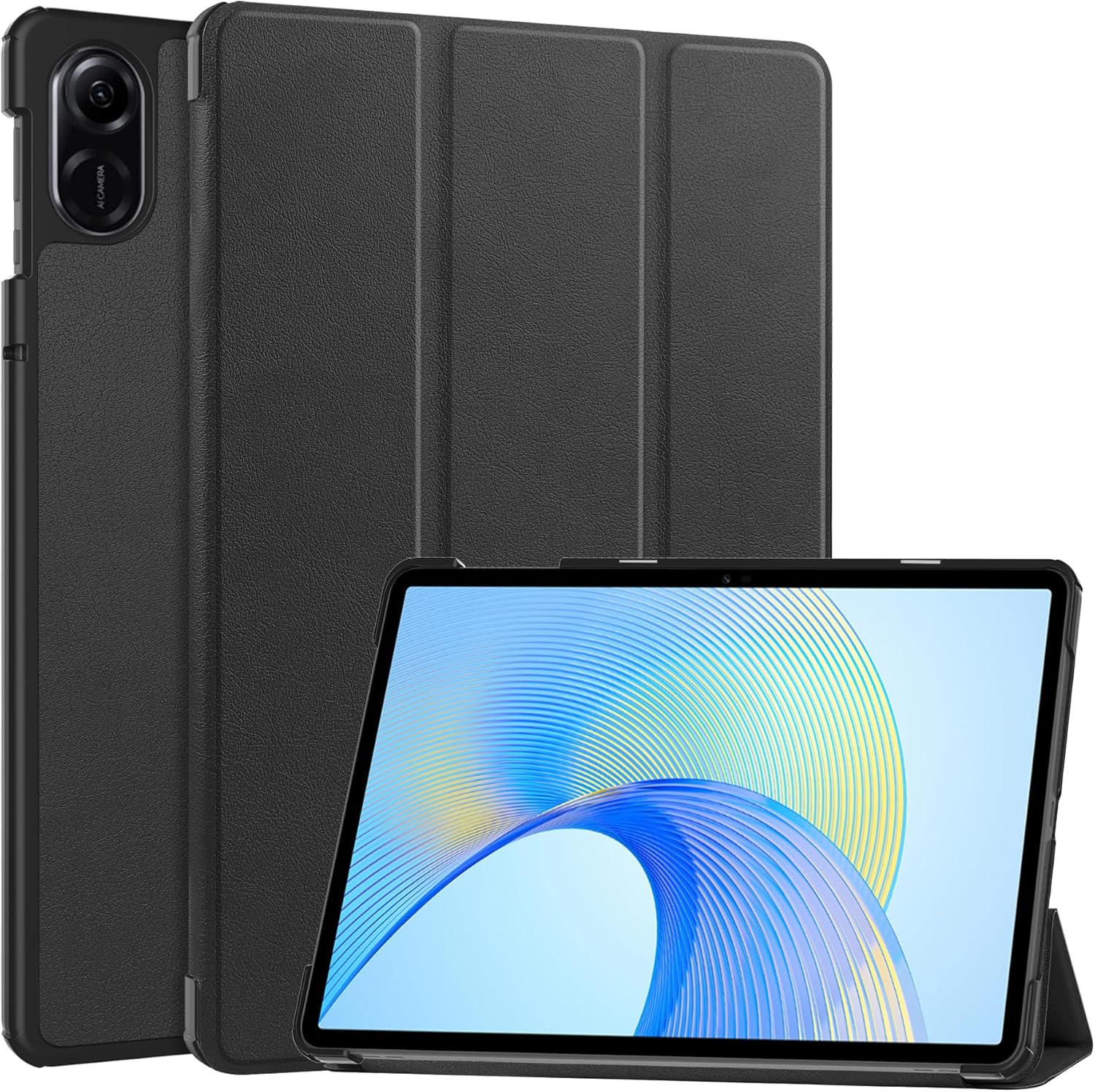 Flip Cases for Honor Pad X9 - Slim Fit Premium Leather Folding Stand Hard Back Shell Protective Cover for Honor Pad X9 / Honor Pad X8 Pro 11.5 inch Released 2023, Black