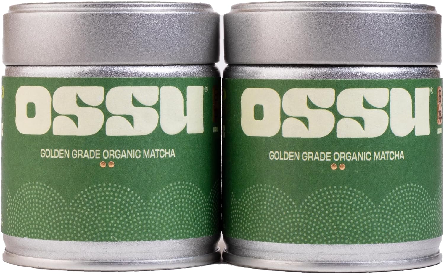 OSSU - Golden Grade Organic Matcha Tea Powder | Japanese | Pack of 2 | 40g Tins | True Ceremonial Grade | Spring Harvest | UJI, Kyoto | Stone-Ground