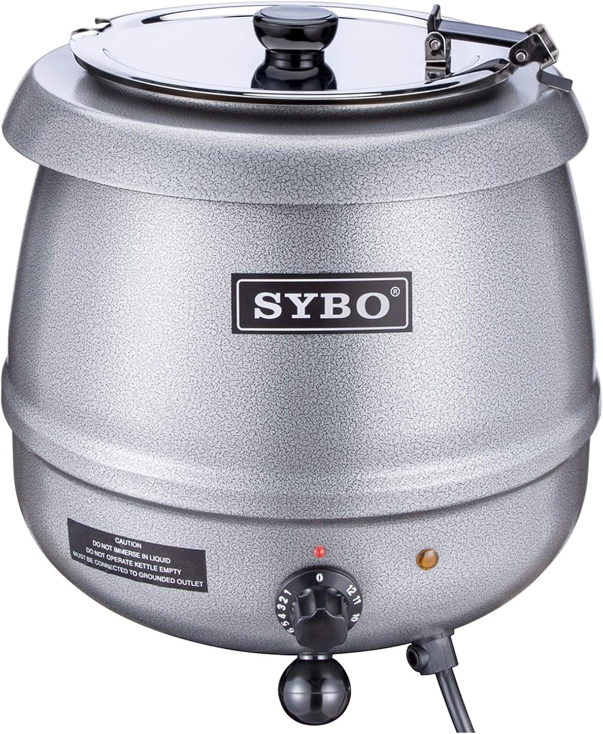 SYBO SB-6000-2G Commercial Grade Soup Kettle with Hinged Lid and Detachable Stainless Steel Insert Pot for Restaurant and Big Family, 10.5 Quarts, Silver