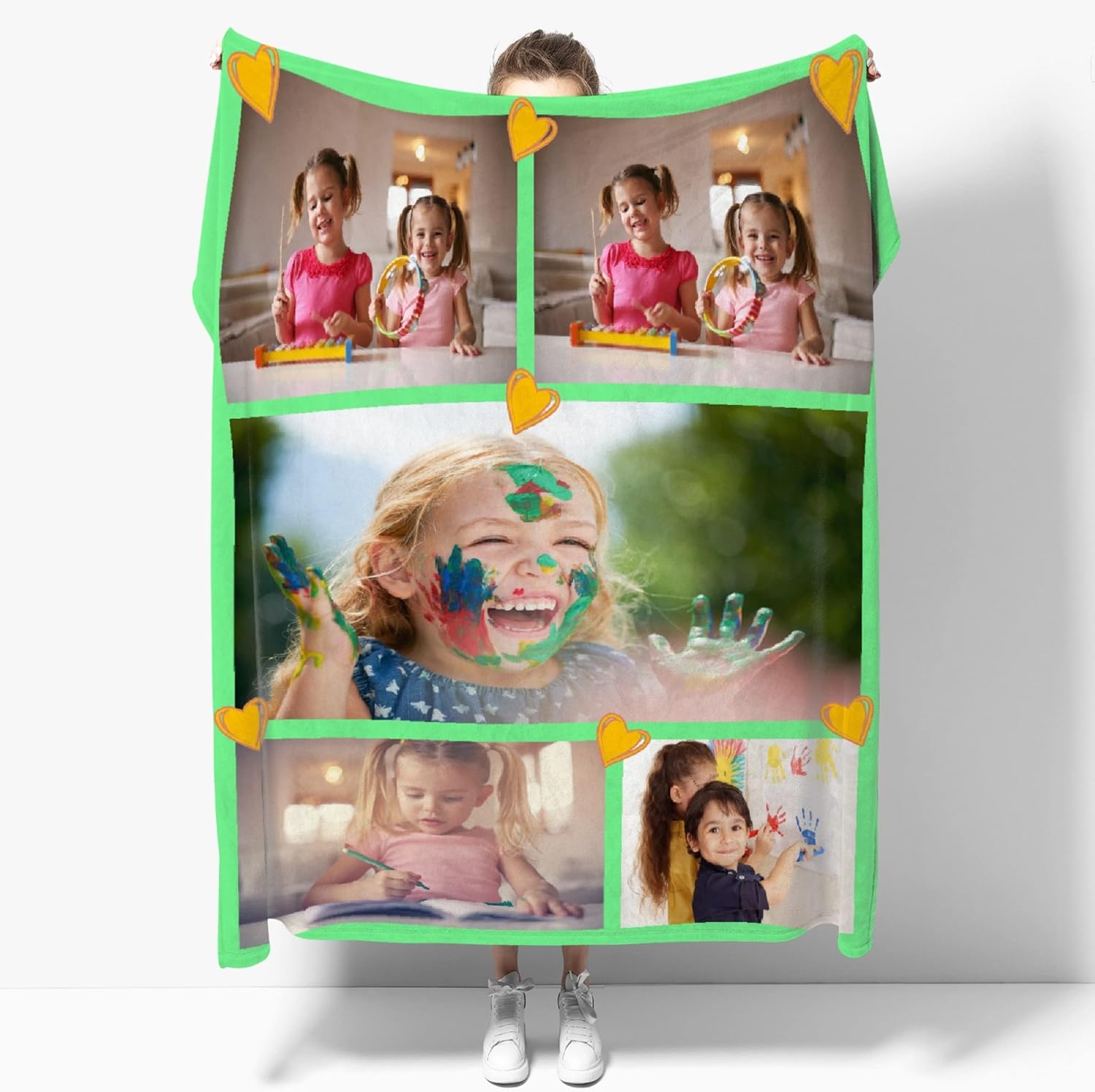 Photo Costom Custom Blanket with Photo Text Personalized Customized Picture Blankets for Family Father Mom Lover Friend Or Pet Souvenir Gift 60"x80" for Adults
