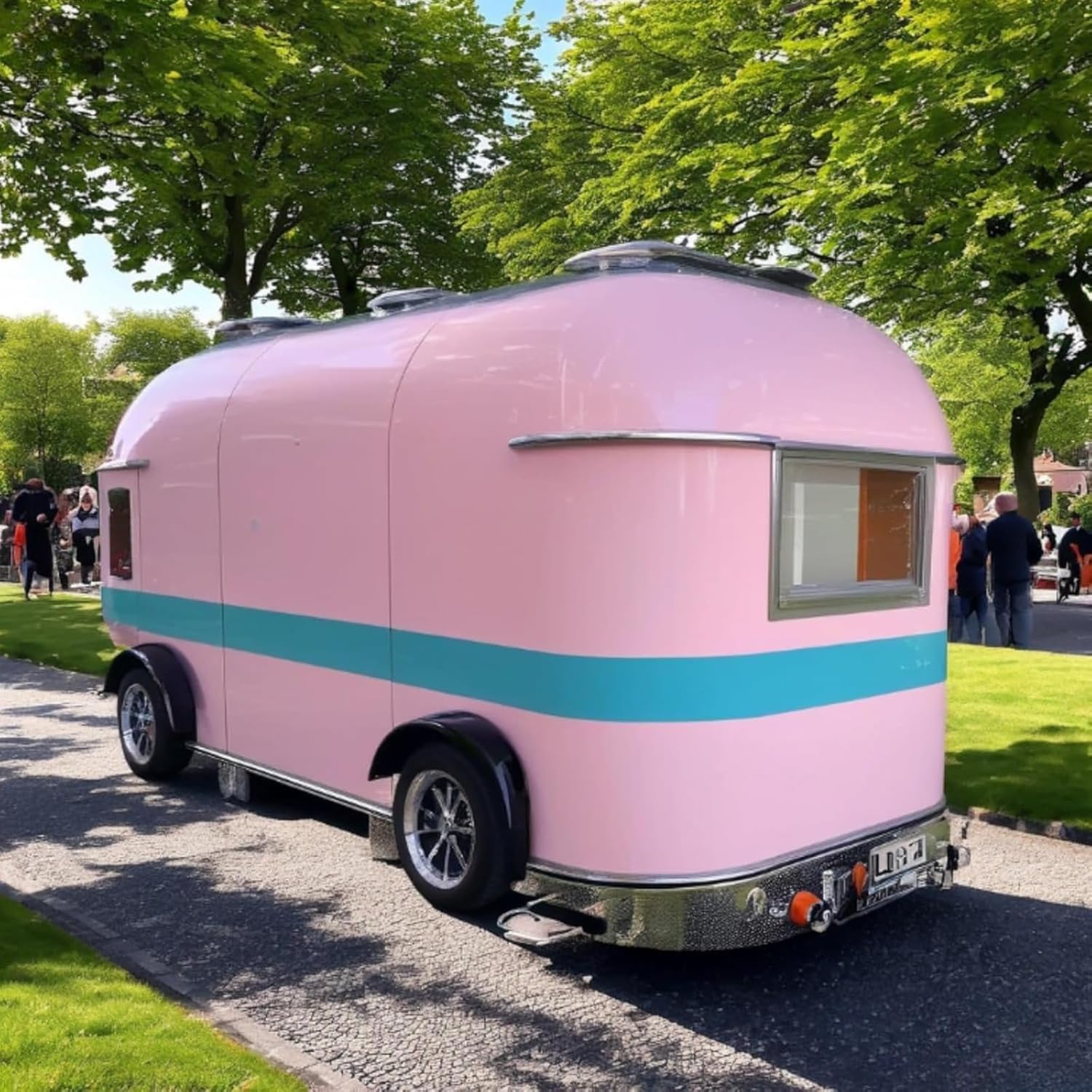 Mirror Food Trailer Equipment Hotdog Cart with Wheels Commercial Ice Cream Cart for Business Concession Trailer Taco Fast Truck