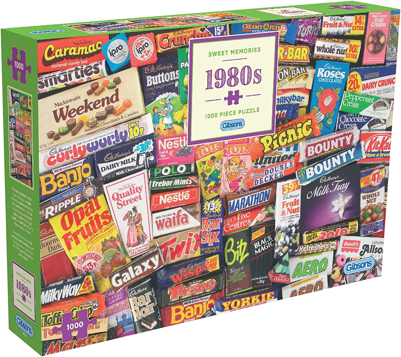 1980s Sweet Memories | 1000 Piece Jigsaw Puzzle | London Map Puzzle | Sustainable Puzzle for Adults | Premium 100% Recycled Board | Great Gift for Adults | Gibsons Games