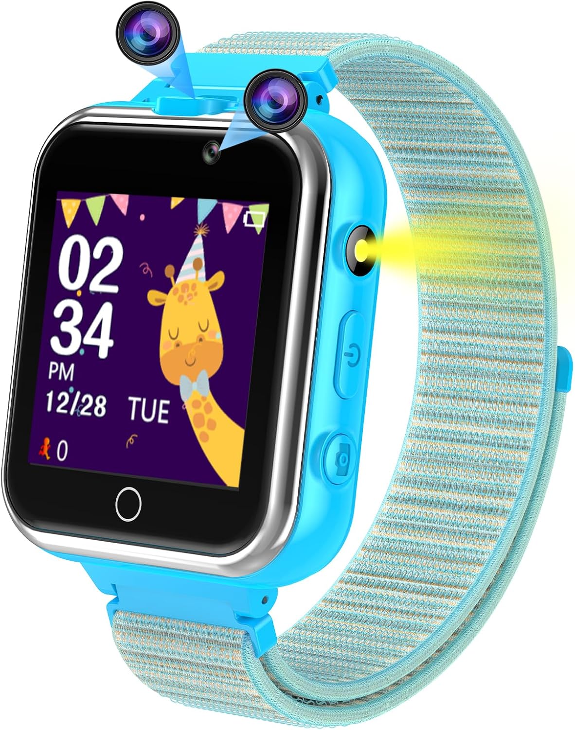 PTHTECHUS Smart Watch for Kids with MP3 Music Double Cameras Video Player 24 of Games Recorder Pedometer Alarm Clock Calculator Flashlight Watch Toys for 4-12 Age Boys Girls