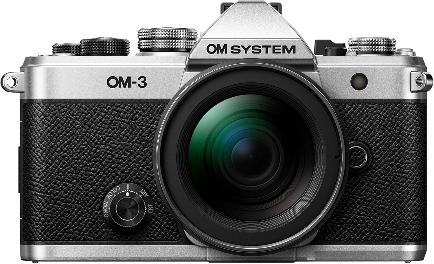 OM SYSTEM OM-3 Micro Four Thirds System Camera, 20 MP BSI Stacked Sensor, 5-Axis Image Stabilisation, Silver with M.Zuiko Digital 12-45mm f4.0 PRO lens