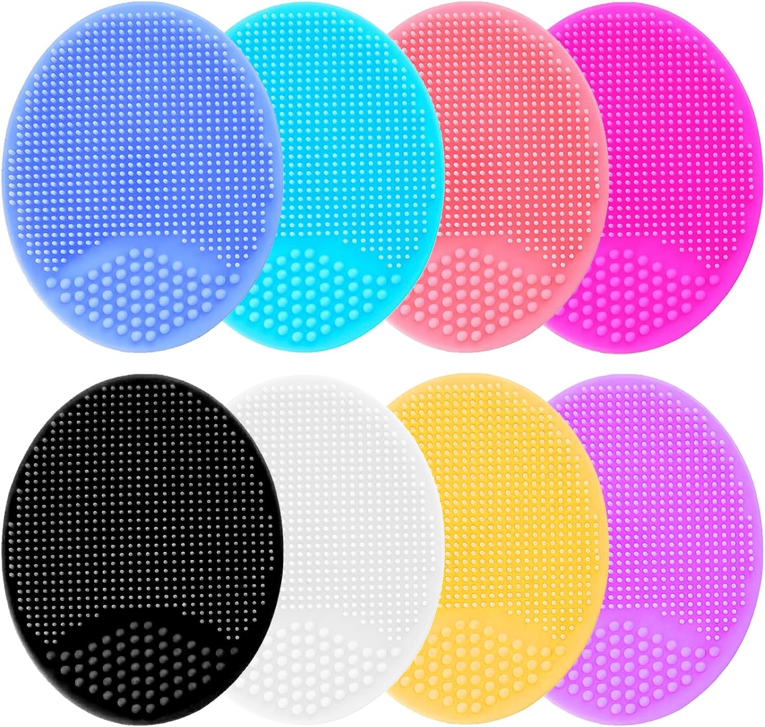 Face Scrubber, Silicone Face Scrubber, Soft Silicone Facial Cleansing Brush Face Exfoliator Blackhead Acne Pore Pad Cradle Cap Face Wash Brush for Deep Cleaning Skin Care 8 Pack