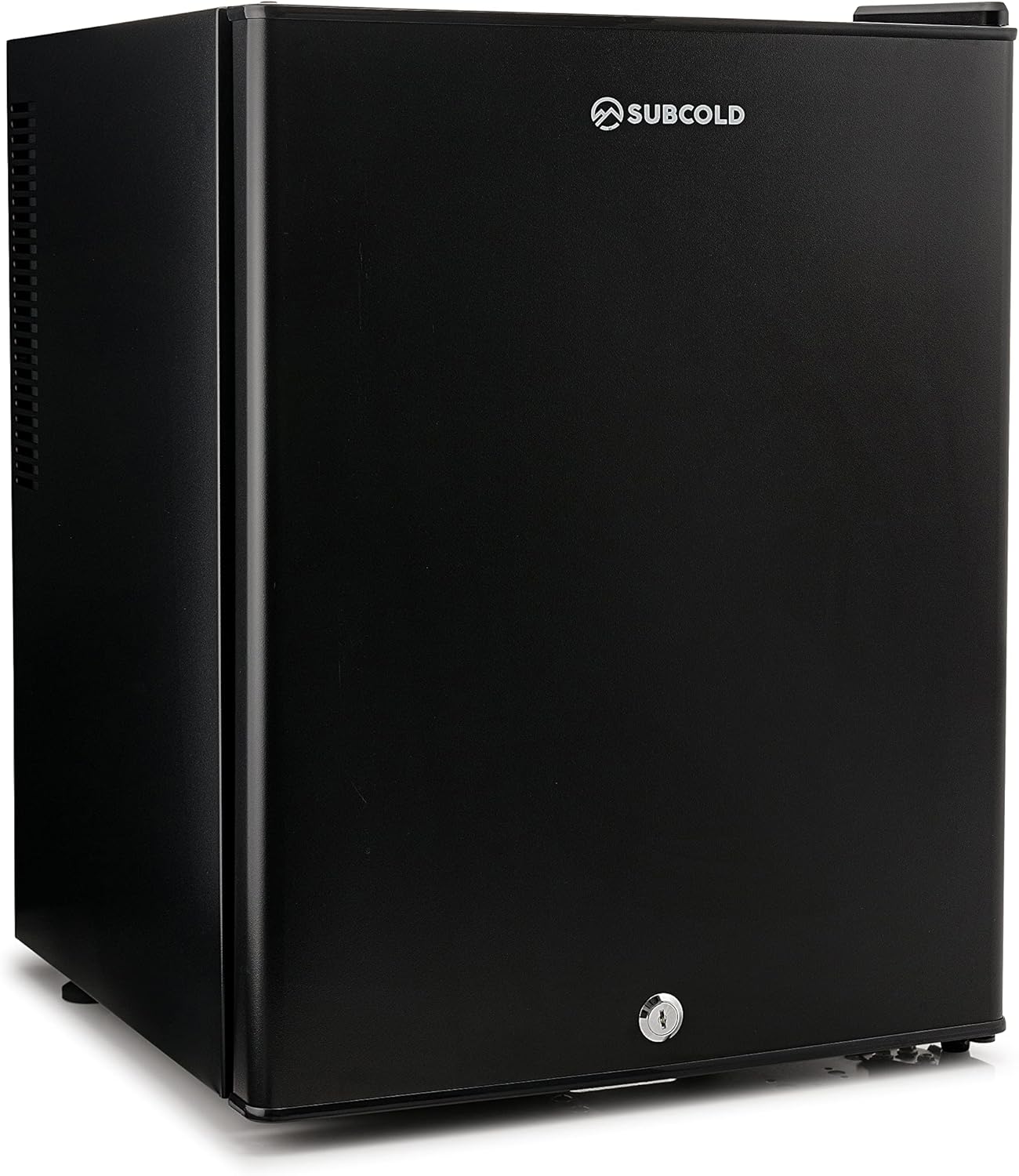 Subcold Aire40 LED Mini Fridge | 40L Table Top Fridge | Quiet & Frost Free for Bedrooms & Hotels | Lockable with Solid door & interior LED light (Black)