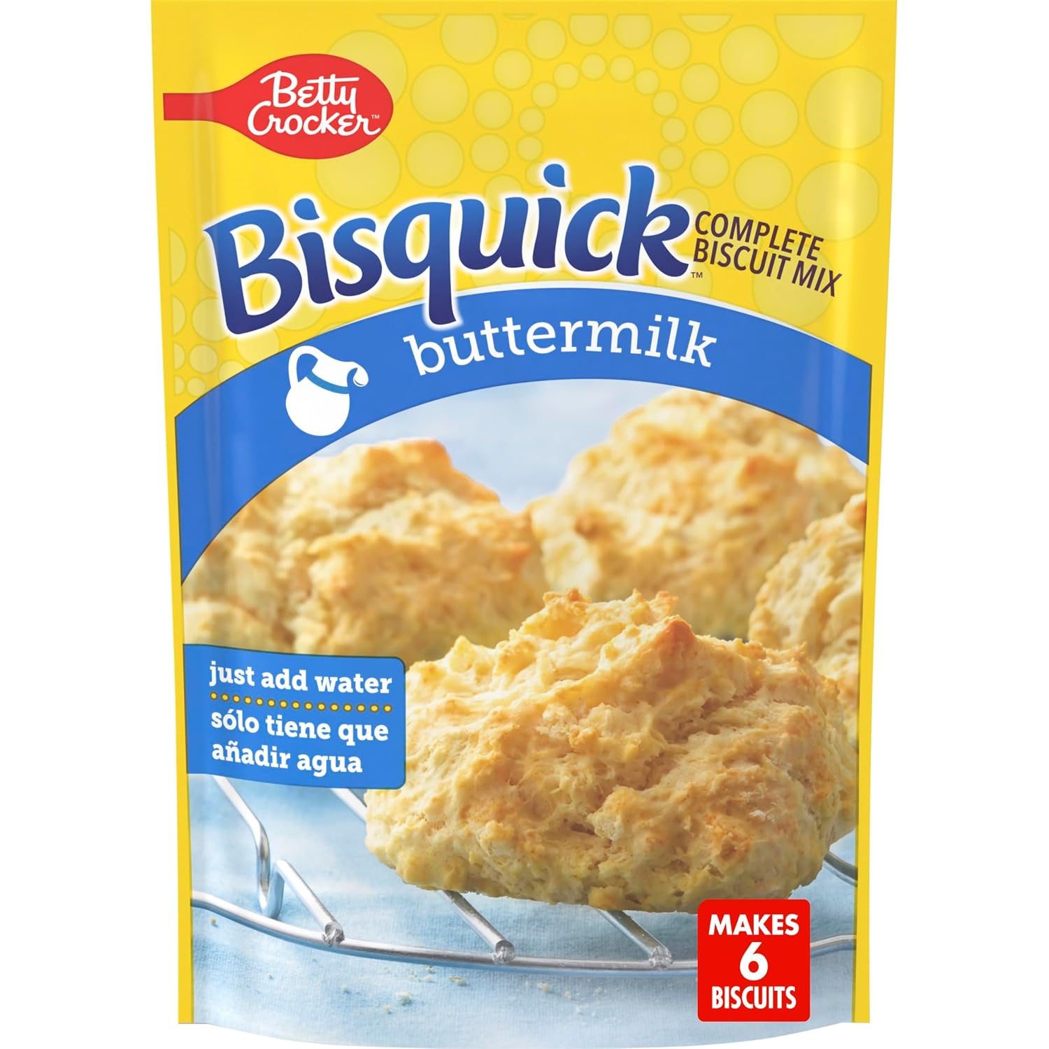 Betty Crocker Bisquick Complete Buttermilk Biscuit Mix, Just Add Water, 7.5 oz.
