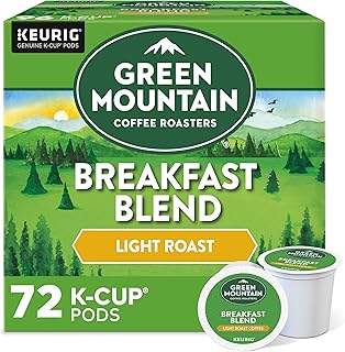 Green Mountain Coffee Roasters Breakfast Blend Single-Serve Keurig K-Cup Pods, Light Roast Coffee, 72 Count