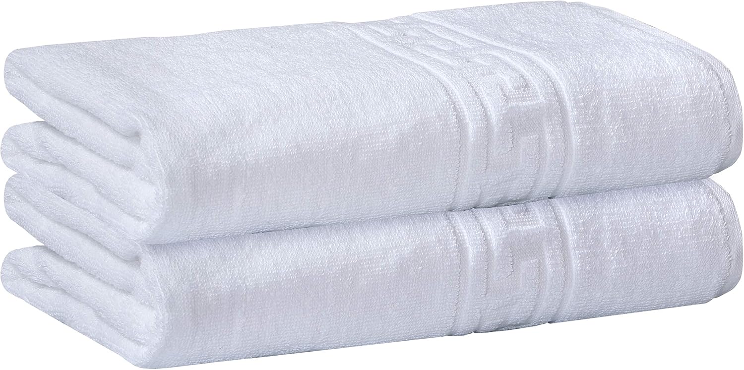 DTEX HOMES Divine Textiles 2 Large Bath Sheets Towel Sets Highly Absorbent, Quick Dry Bath Sheets 90 x 140 cm 100% Cotton 600 GSM Bath Towels Large Bath Sheet White
