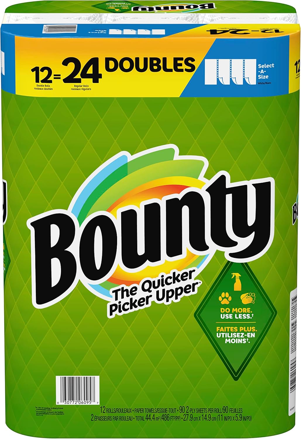 Bounty White Full Sheet Paper Towels, 12 Double Rolls