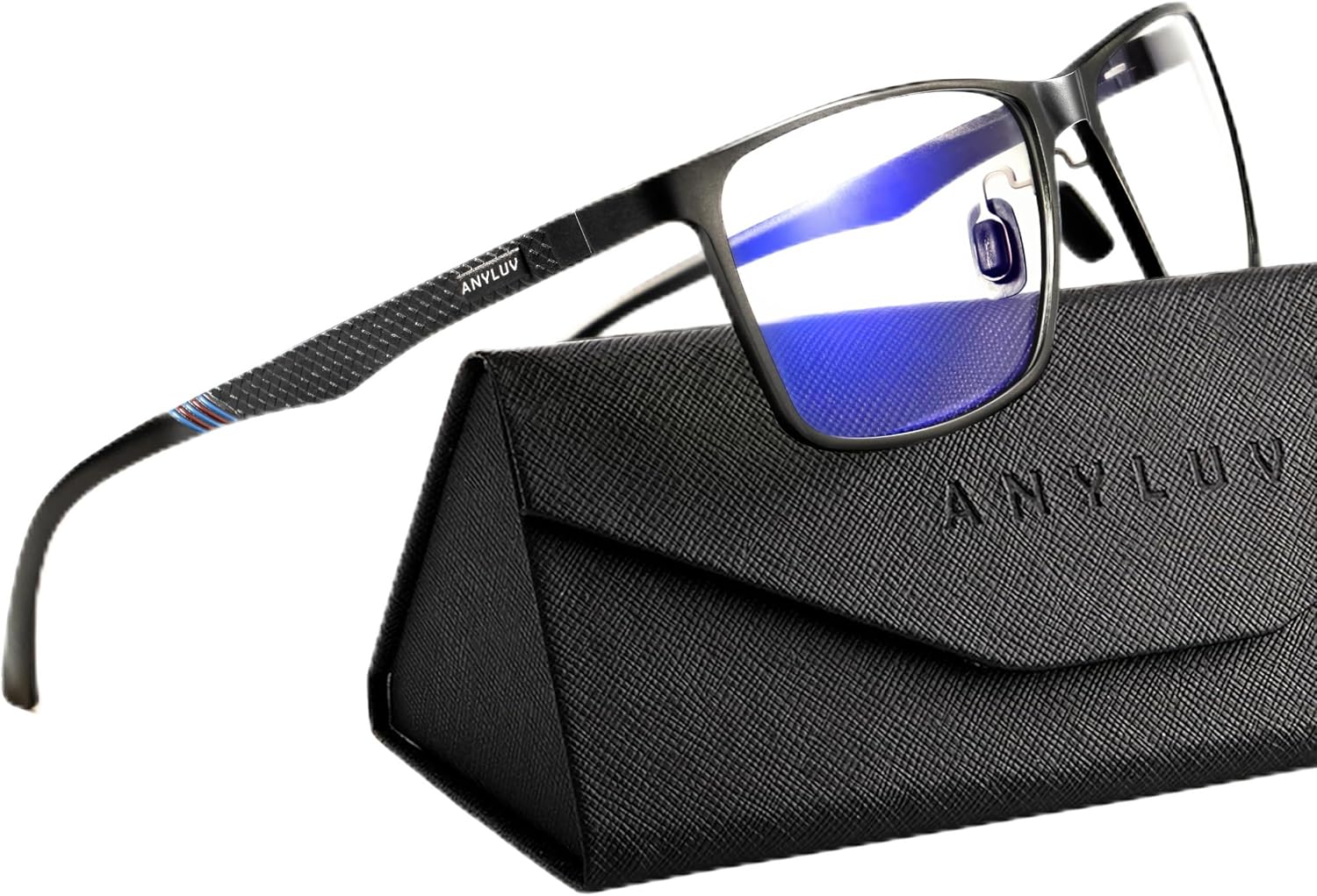Blue Light Glasses Men, Al-Mg Metal Computer Gaming Glasses