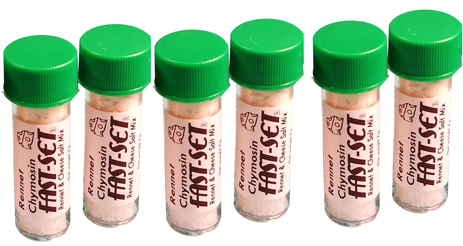 6 X Rennet Chymosin Fast-Set 7 grams Mix Rennin Cheese salt & Coagulant Tub
