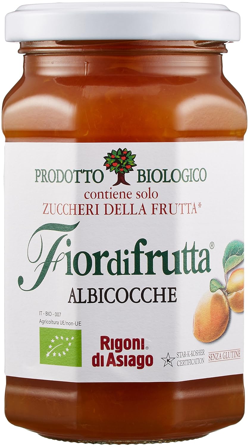 Rigoni di Asiago Fiordifrutta Organic Fruit Spread, Apricot, 8.82 Ounce Pack of 6