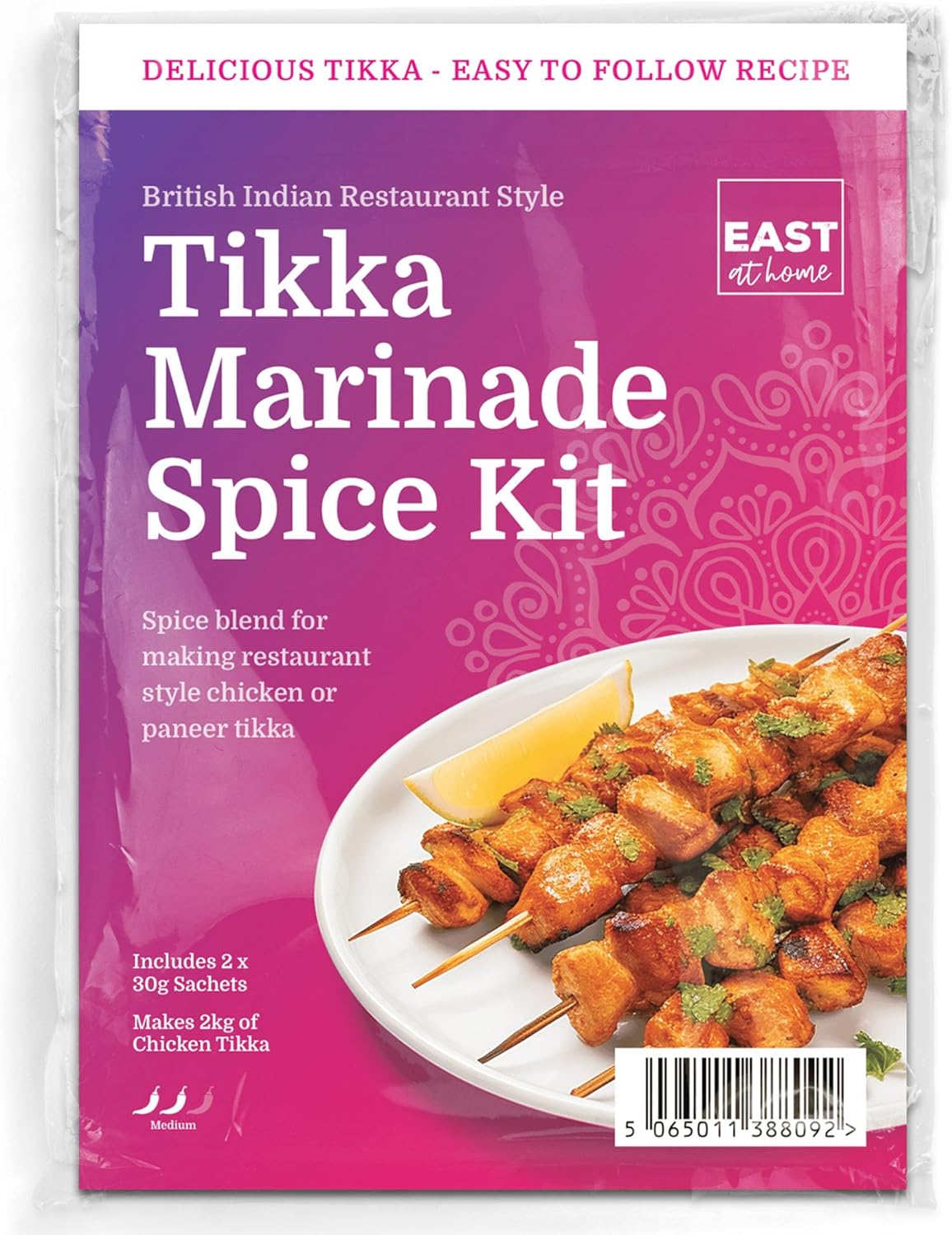 Authentic Tikka Marinade Spices | 60G Spice Packs | Make Restaurant Quality Chicken Tikka or Paneer Tikka at Home | East At Home (1 Pack)