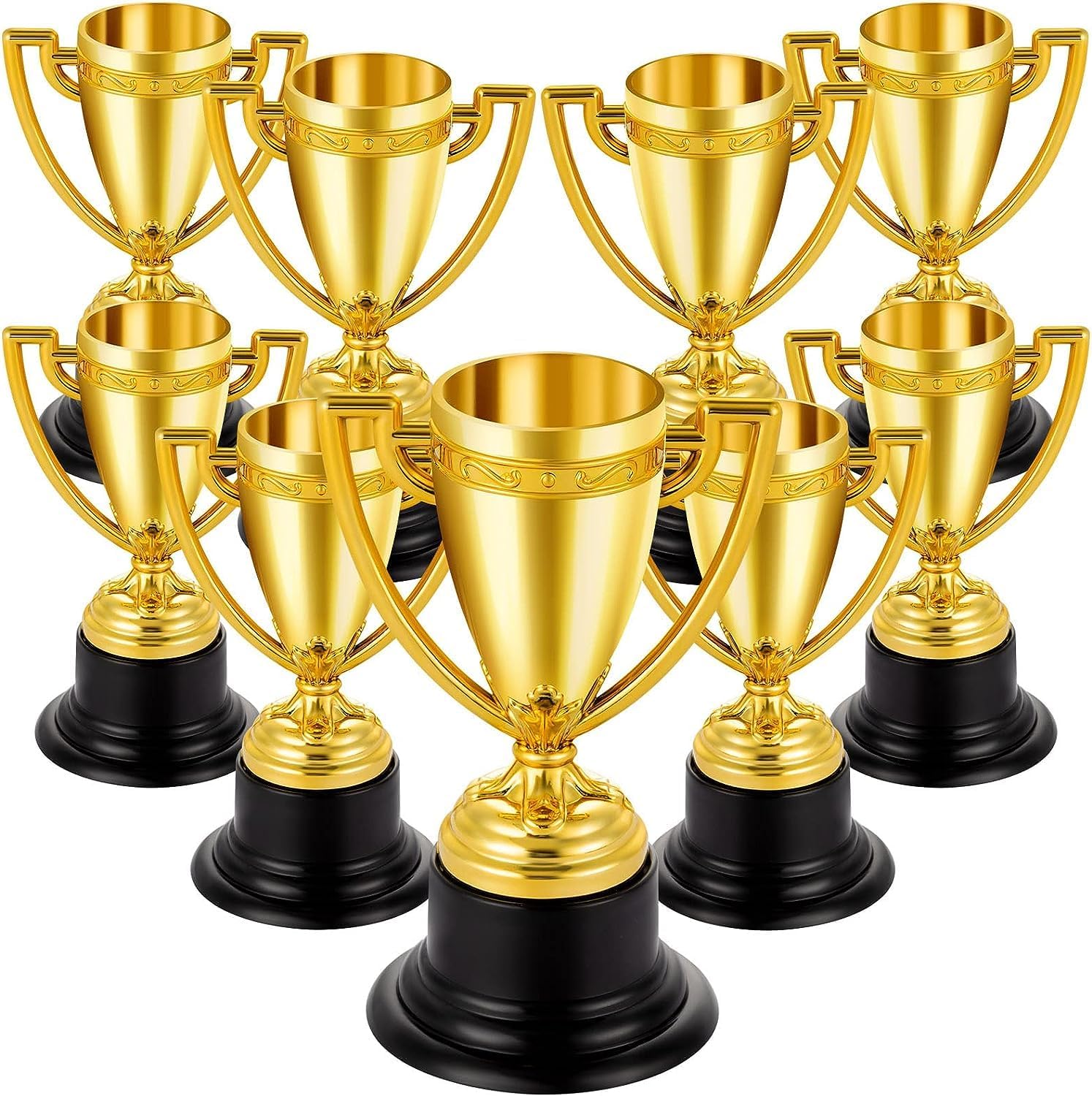 LZMDISU Mini Trophies & Medals Bulk for Kids - Gold Award Cups & Sports Medals Set - Lightweight Plastic Prize Trophies for Tournament, Classroom Rewards, Fun Run Race, Party Favors, Fantasy Football