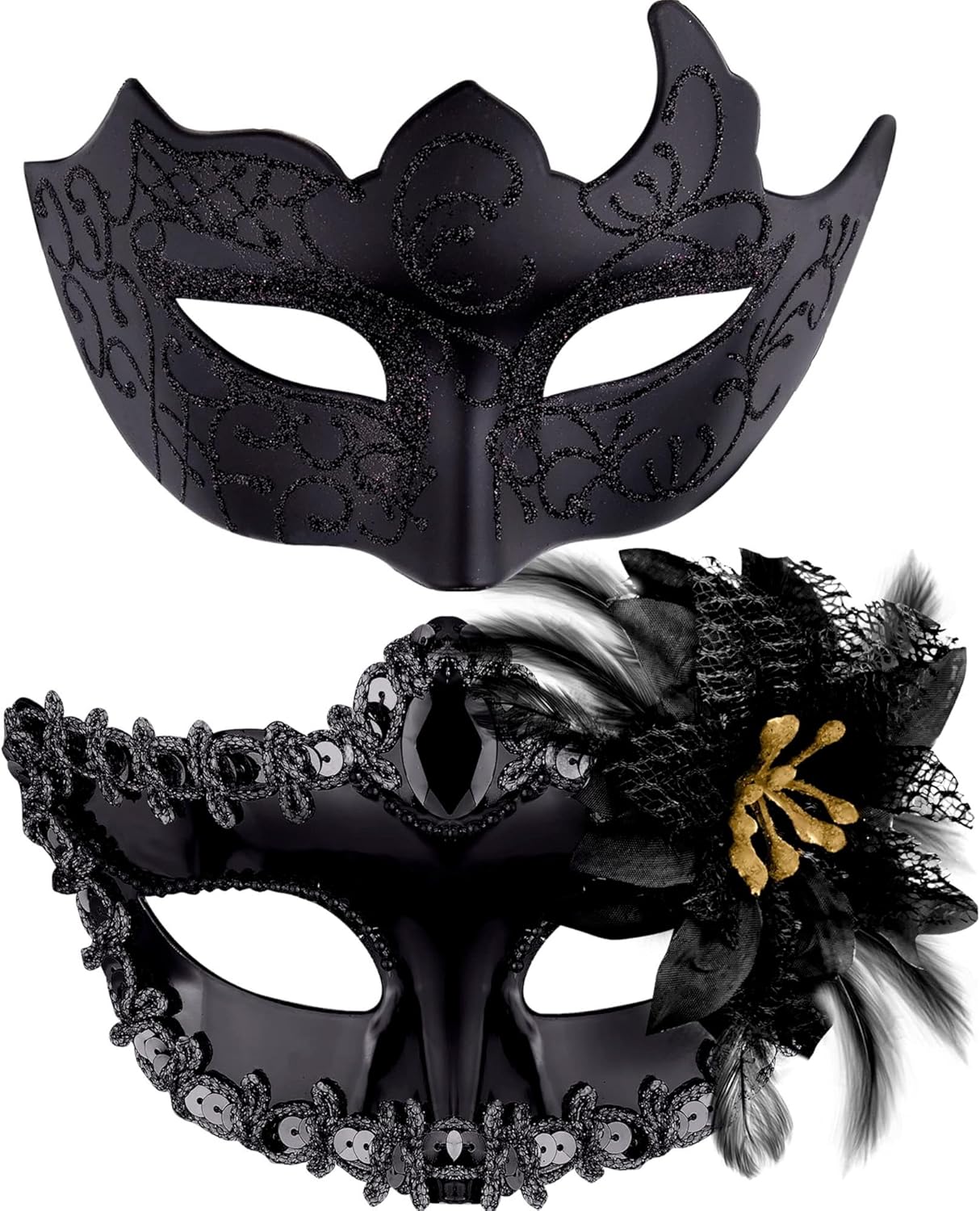 Couple Masquerade Masks Set Venetian Party Mask Plastic Halloween Costume Mask Mardi Gras Mask for Women and Men,venetian masks