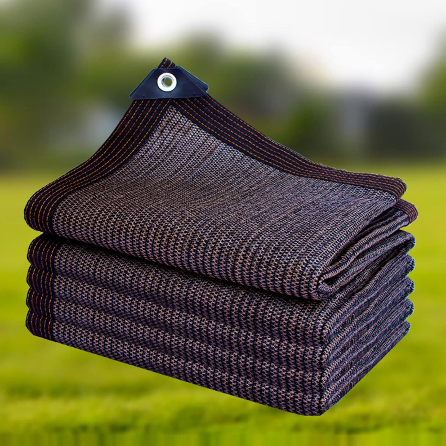 KDDEON Heavy Duty Sunblock Shade Cloth,Rectangle Shade Netting,Anti-Aging Sun Shade Sail,Taped Edge Shading Net,Shade Fabric,98% UV Resistant Net,for Garden Patio,Brown (6x15m/19.7x49.2ft)