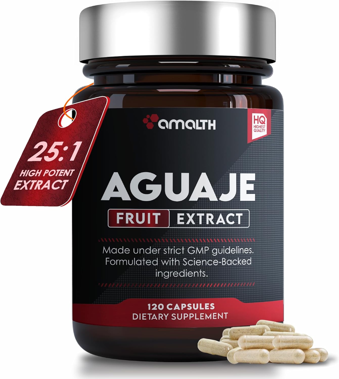 Amalth Aguaje Curves Capsule for Women- Extra Strength from Peru Natural Supplements- 120 Capsules Non- GMO Premium Quality Pills