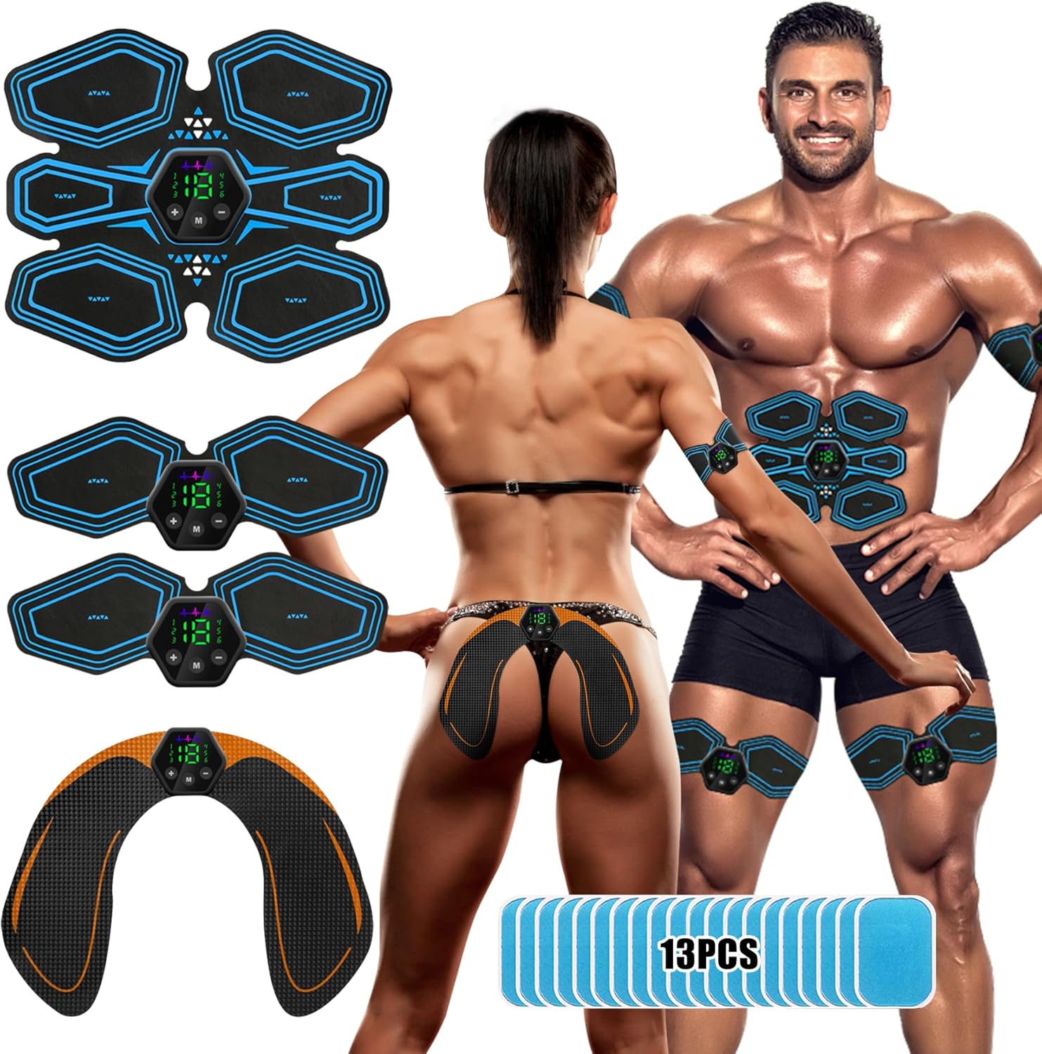 Lovcoyo EMS Muscle Stimulator, ABS Trainer Muscle Stimulator, 6 Modes & 19 Intensities Abs Workout Equipment, USB Rechargeable Tactical X Abs Stimulator Full Body Ab/Hip Trainer