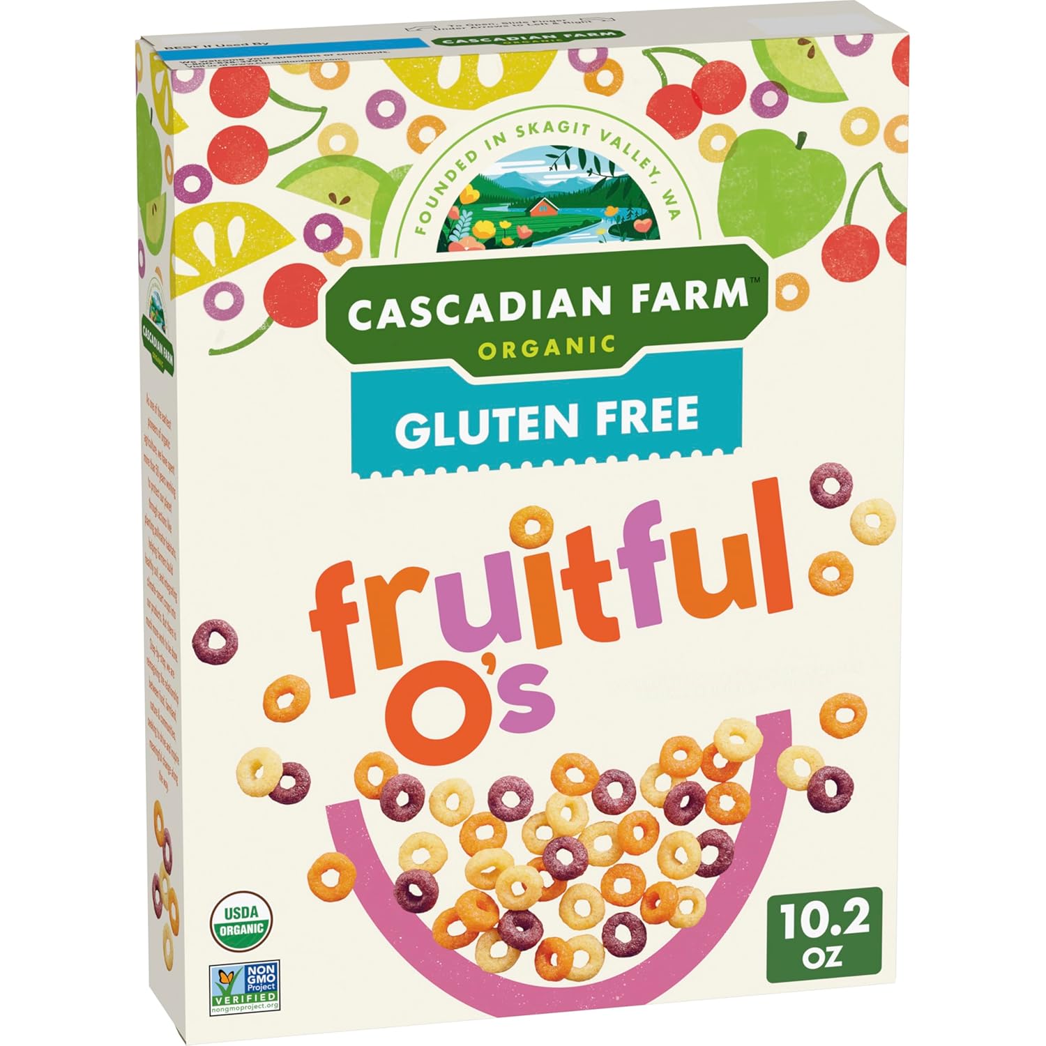 Cascadian Farm Organic Fruitful O's Cereal, Gluten Free, Made with Whole Grain, 10.2 oz
