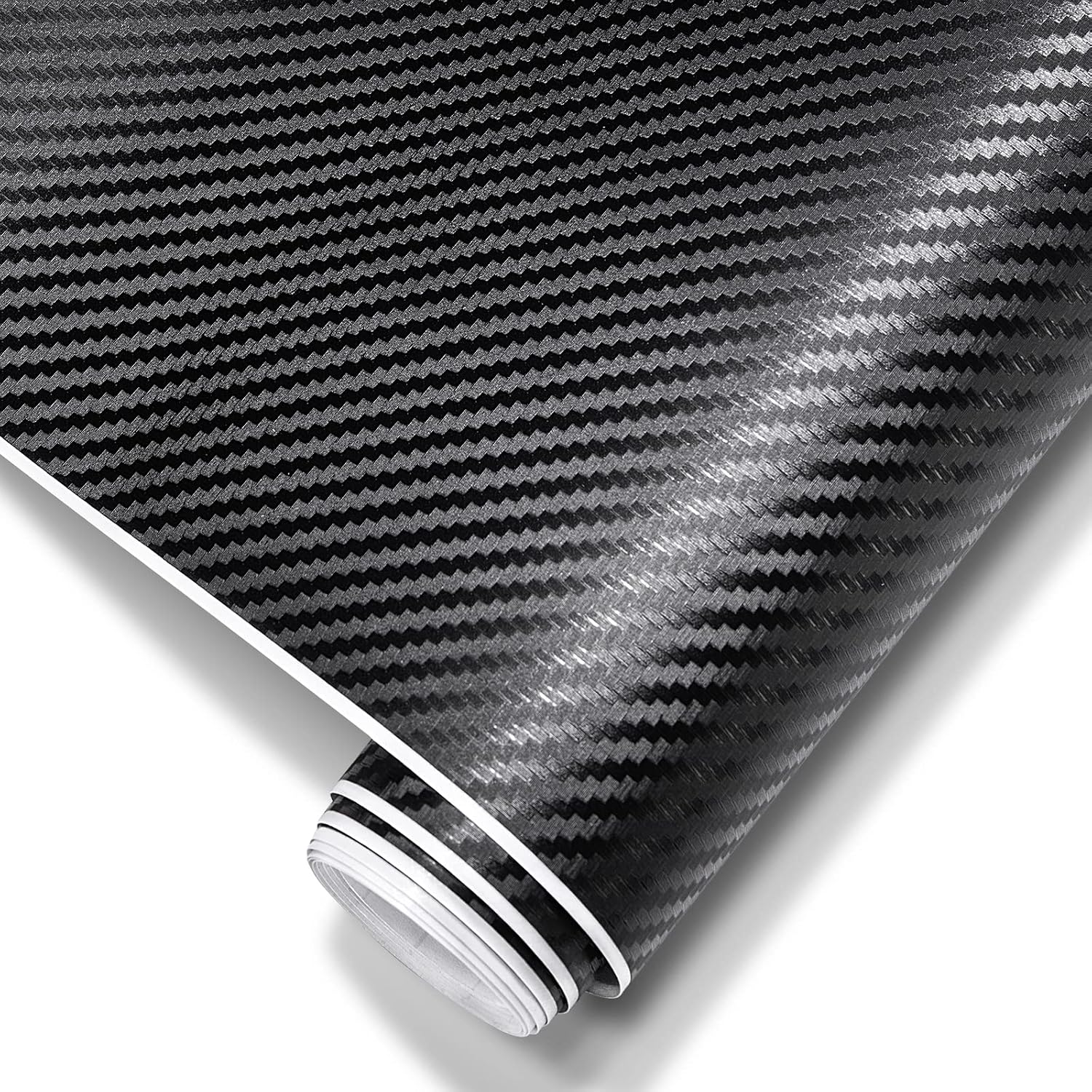Spurtar 3D Carbon Fiber Vinyl Wrap for Cars Black, 1ft X 5ft Self-Adhesive