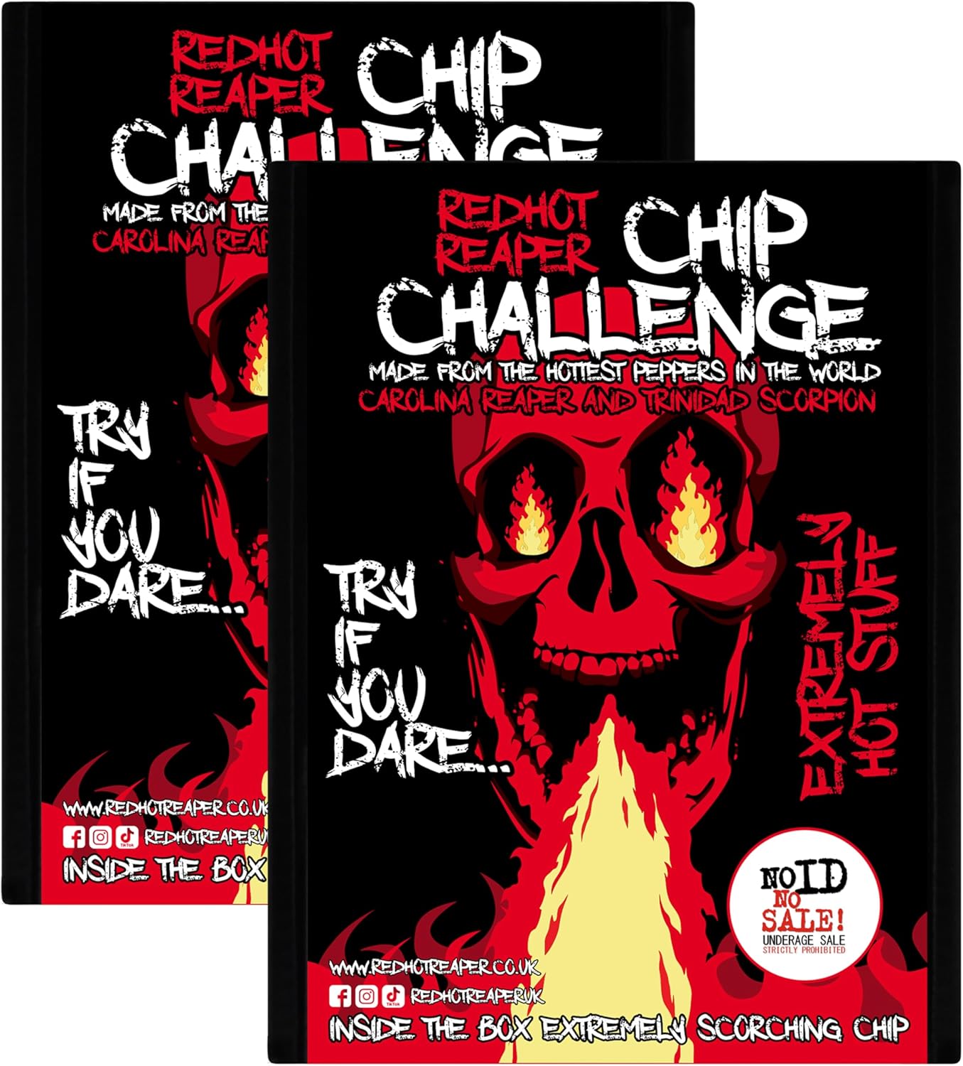 Red Hot Reaper – (2pack) Challenge Hottest Chip – Carolina Reaper Spicy Challenge - Stupidly Spicy Hot Chip