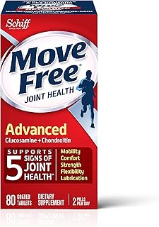 Move Free Triple Strength Glucosamine Chondroitin and Hyaluronic Acid Joint Supplement, 80 Count