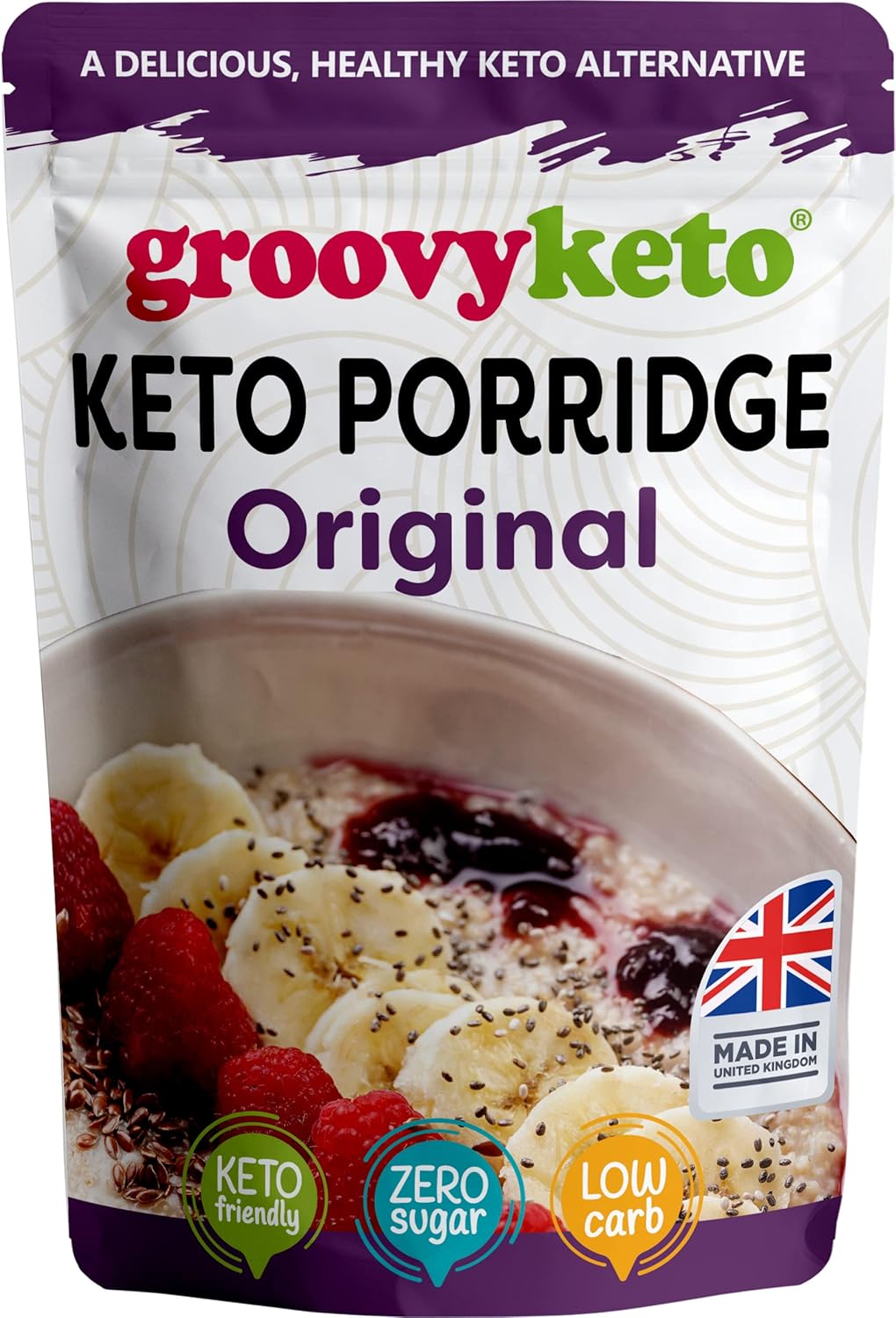 Groovy Keto Original Breakfast Porridge | Low Carb Porridge Alternative | Keto Friendly, Diabetic Friendly, Grain Free (280g (1 Pack))
