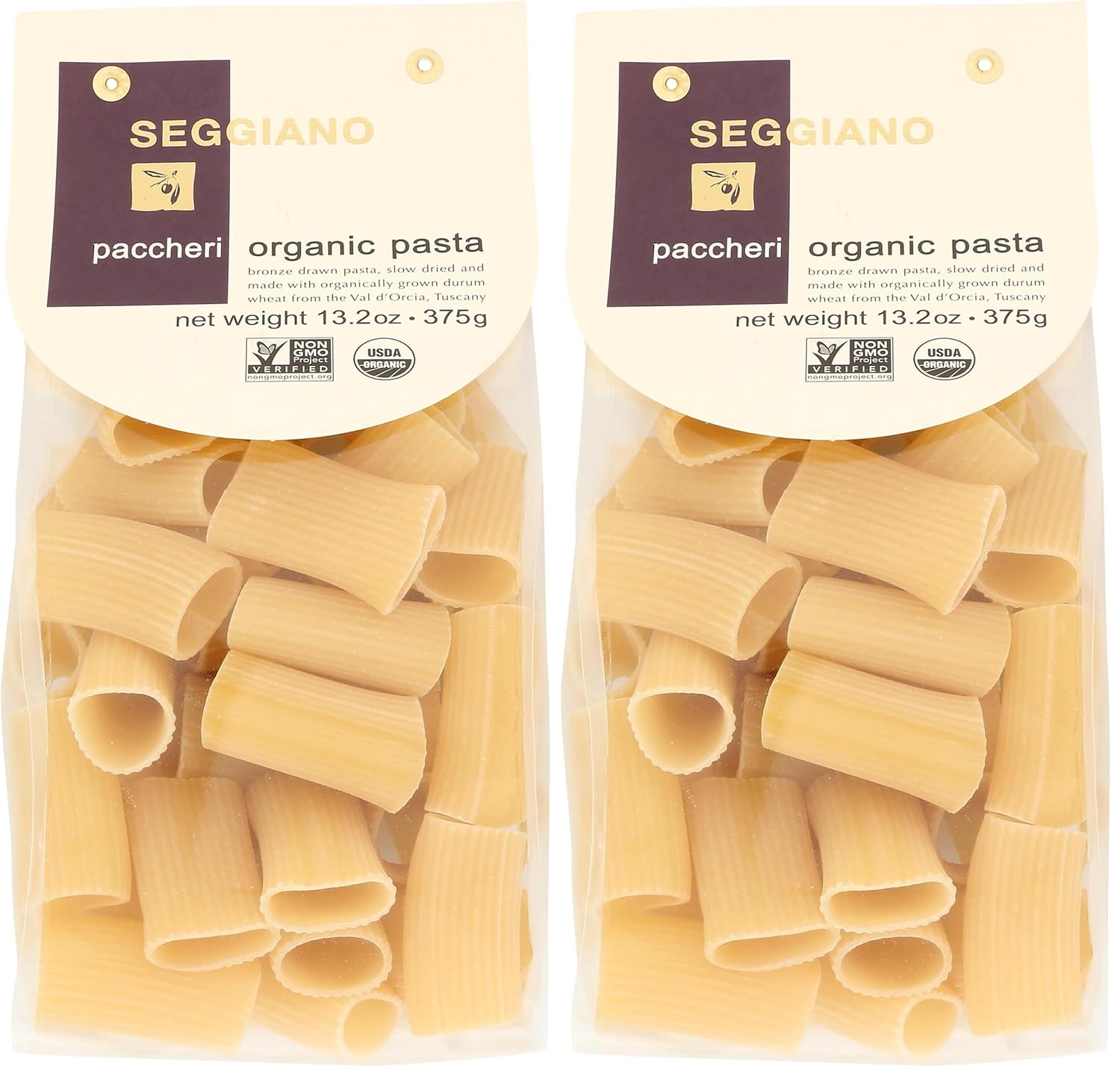 Seggiano, Paccheri Organic Pasta, 13.2 oz (Pack of 2)