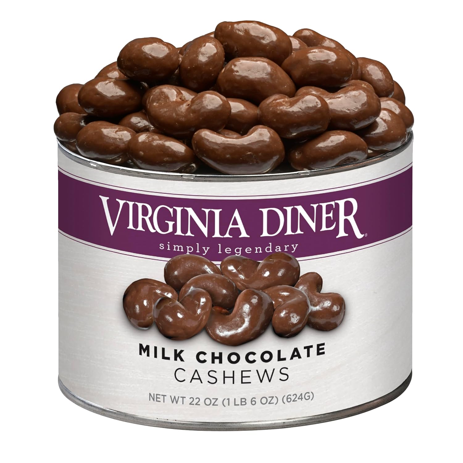 Virginia Diner Gourmet Chocolate Cashews (22 Ounce) Virginia Food Gift Blister Roasting Process, Non-GMO Oil Used, Unique Delightful Crunch, Milk Chocolate Cashews Virginia Nuts