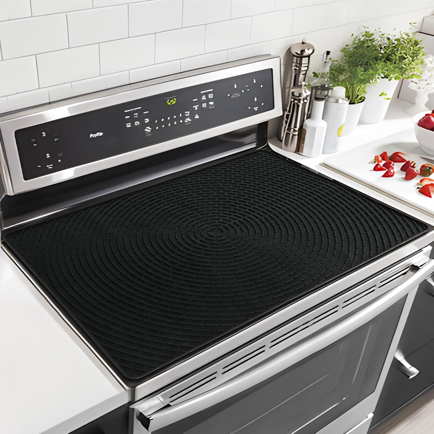 Stove Top Cover for Electric Stove 28" x 20",Silicone Stove Cover Mat Stove Top Protector,450°F Heat Resistance for Glass Stove Top,Dish Drying Mat for Kitchen RV Cooktop Protector