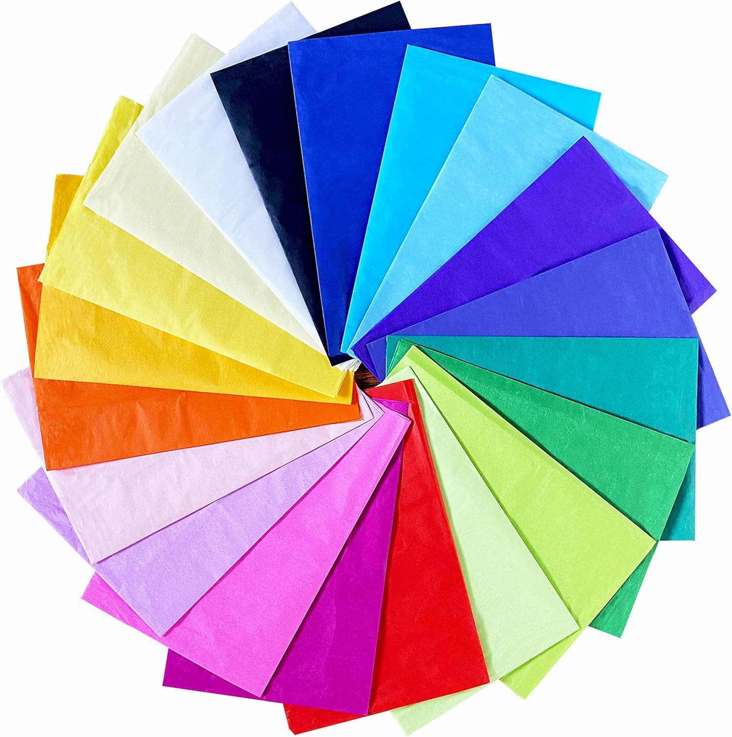 SOL 20pk Coloured Tissue Paper for Wrapping Gifts, Crafts & Party Decorations - Assorted Colours, 66cm x 50cm Sheets