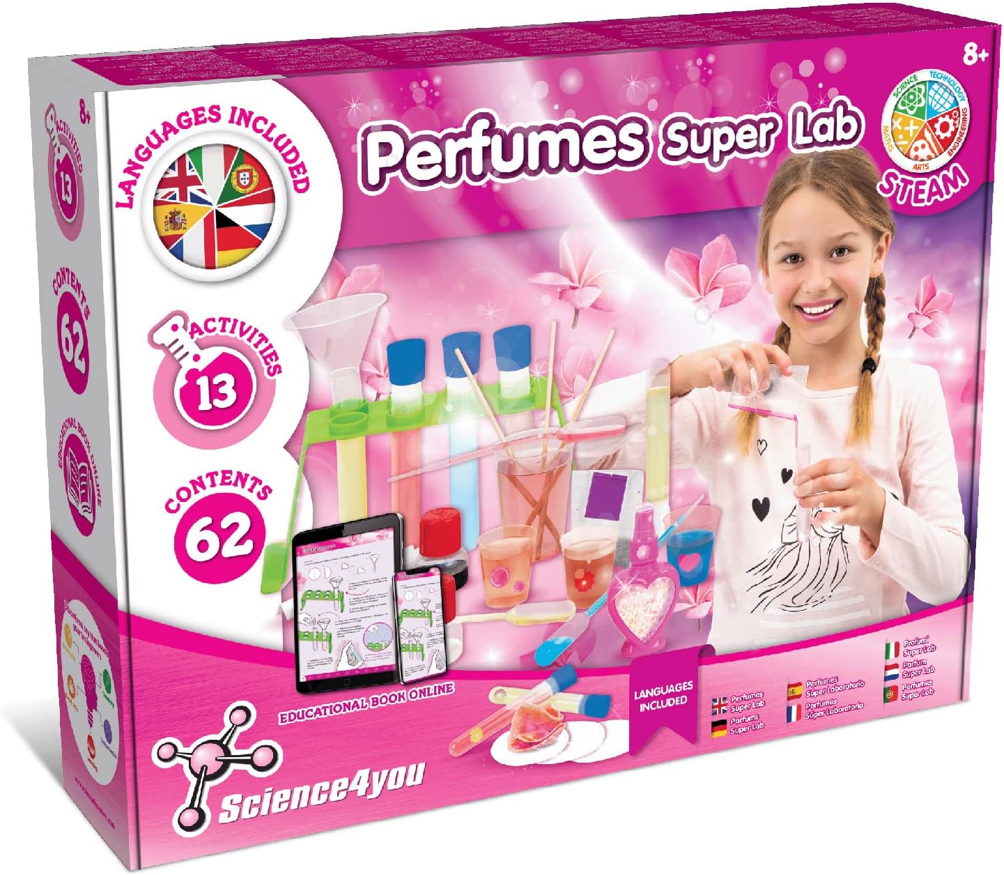Science4you - Perfume Super Lab for Kids +8 Years - Scientific Kit with 13 Creative Activities: Perfume Maker Laboratory, Educational Toy for Kids 8-12 Years