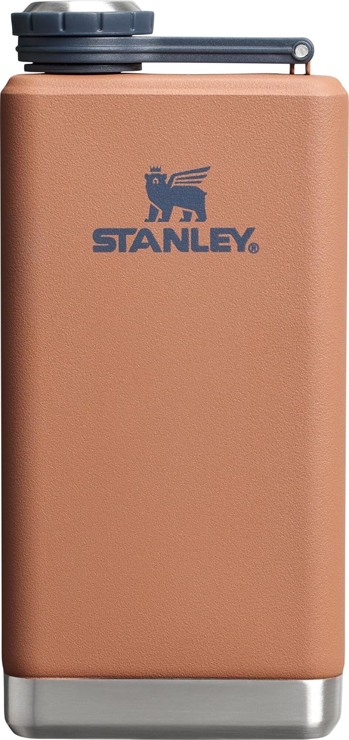 Stanley Adventure Pre-Party Flask 8 oz | Leakproof Hip Flask | Hinge Connected Never Lose Cap | Insulated Stainless Steel Liquor Container | BPA-Free | Toast