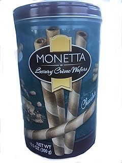 Monetta Luxury Creme Wafers Chocolate 10.5oz Tin
